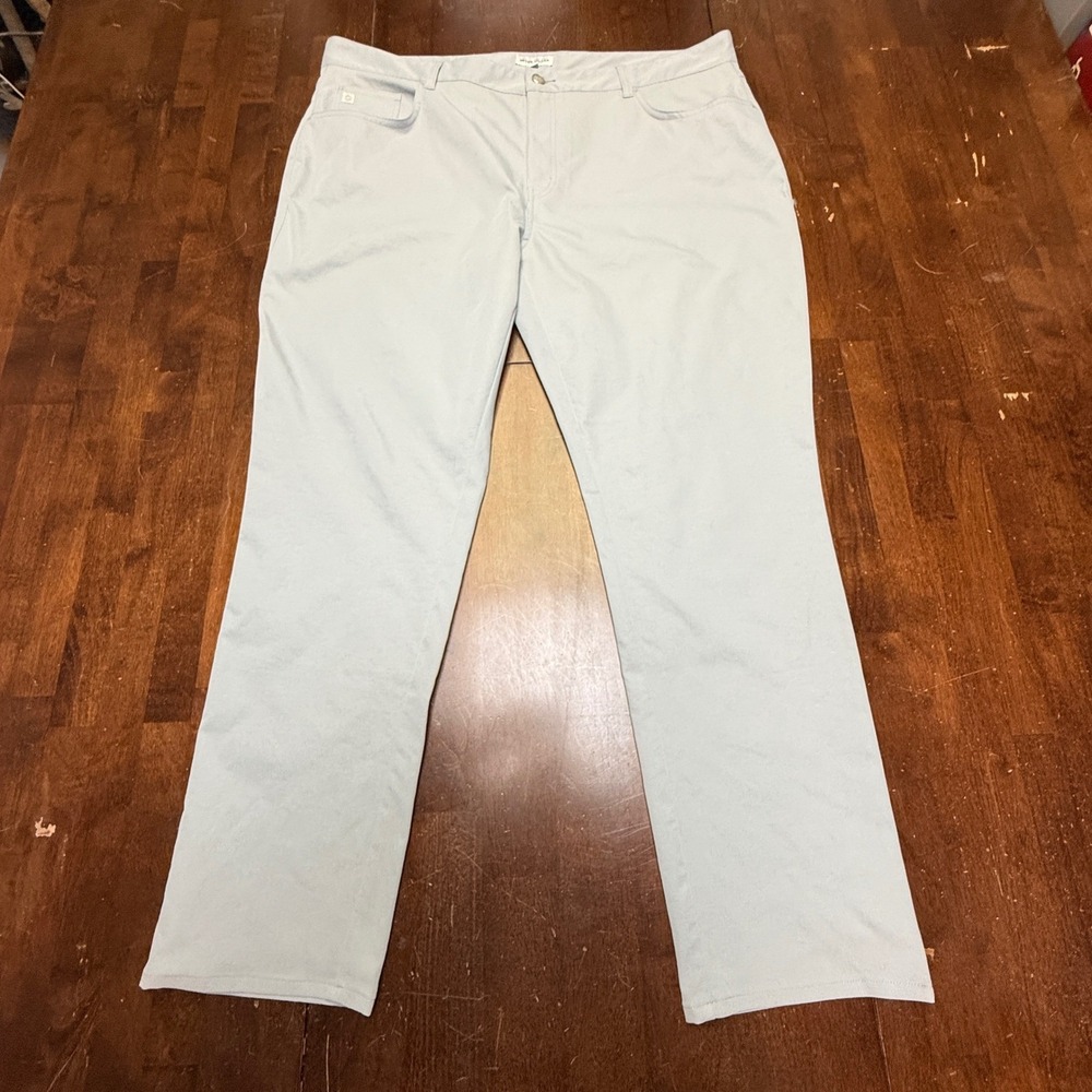 Peter Millar Golf Pants Mens 42x30 Light Grey Chino Straight Fit Performance